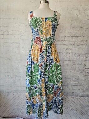 Farm Rio Tropical Tile Midi Dress Large